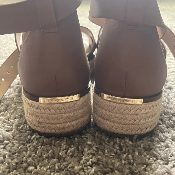 MICHAEL Michael Kors Brown Leather Espadrille Sandals - Picture 7 of 11